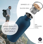 Bambaw Stainless Steel Water Bottle, 750 ml, Blue Sports Bottle, Non-Insulated Water Bottle, 750 ml Stainless Steel Bottle, Reusable Bottle, BPA-Free Flask – Sapphire Blue