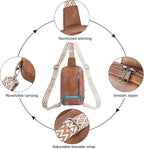 CLUCI Crossbody Bags for Women Men,Leather Sling Bag Cross Body Backpack for Woman Gifts for Women Birthday Unique