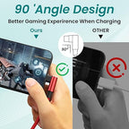 Travel Vacation Essentials Multi Charging Cable, Right Angle 4 in 1 Charging Cable, Long Phone Charger Cords with IP/Type C/Type C/Micro Port, Compatible with Most Cell Phones and More （1Pack 5FT）