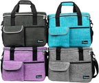 PetAmi Dog Travel Bag, Travel Pet Bag Organizer, Dog Food Travel Bag with Container Collapsible Bowls, Pet Travel Supplies Gift Accessories for Weekend Camping, Puppy Cat Diaper Bag, Teal Blue Medium