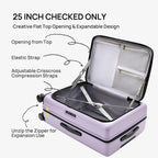 NINETYGO Carry On Luggage 22x14x9 Airline Approved, 20 Inch Suitcase with Front Compartment, Lightweight PC Hard Shell, Cup Holder, Clamshell, TSA Lock, Spinner Wheels (Lavender Taro Milk)