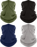 4 Pack Neck Gaiter, Cooling Breathable Face Mask UV Protection Scarf Hiking Bandana for Men/Women