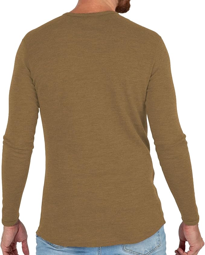 MERIWOOL Mens Base Layer - 100% Merino Wool Midweight Long Sleeve Thermal Shirt