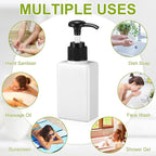 Domensi 24 Pcs 100ml /3.4 oz Pump Bottle Mini Travel Bottles Small Dispenser Containers Plastic Pump Lotion Dispenser Empty Square Travel Size Containers Toiletries (White)