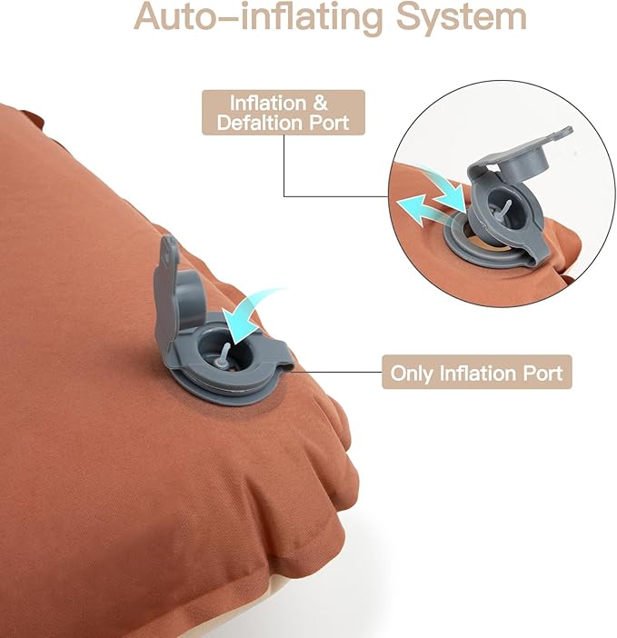 Night Cat Self-Inflatable Camping Pillow: Lightweight Comfortable Memory Foam Pillow for Outdoor Travel Car Camp