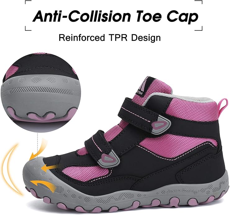 Mishansha Kids Hiking Boots Toddler Girls Boys Hiking Shoes Water-Resistant Anti-Collision Non-Slip Athletic Outdoor Trekking Boots