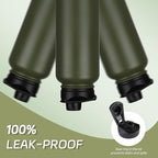 HASLE OUTFITTERS 40oz Stainless Steel Water Bottle, Vacuum Insulated Double Walled Leak Proof Sports Water Bottle with 2 Lids (Straw and Spout Lid) Thermo Mug Keep Cold and Hot(Army Green,1)