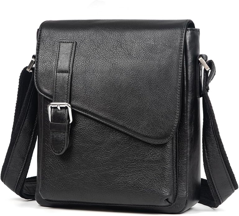 Augus Men's Leather Messenger Bag Shoulder Crossbody Backpack Bags Purse for Women Vintage Anti-Theft Waterproof Casual