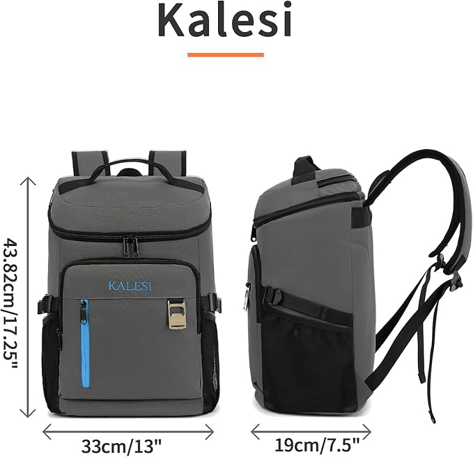 Kalesi Cooler Backpack 36 Cans Lightweight Insulated Backpack Cooler Leak-Proof Travel Camping Lunch Backpack Outdoor Cutlery Backpack for Men and Women