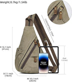 KL928 Canvas Sling Bag - Small Crossbody Backpack Shoulder Casual Daypack Rucksack for Men Women(Large Version)