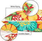 Magpie Fabrics Pack of 2 Outdoor Lumbar Pillow Case Covers 12"x20", Waterproof Rectangular Throw Pillowcase Shell Decorative Sham for Patio Garden Couch - Embry Red Hibiscus