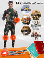 romision Thermal Underwear for Men Long Johns Fleece Lined Hunting Gear Bottom Top Set Base Layer for Cold Weather Gift