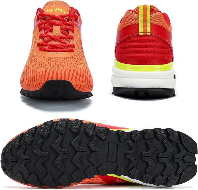 Kricely Men's Trail Running Shoes Non Slip Hiking Shoes Tennis Shoes Fashion Sneakers Workout Footwear