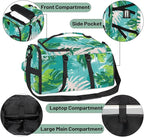Gym Bag for Men Women with Shoes Compartment Duffle Bag for travel Hiking Waterproof Backpack Fitness Workout(Leaf)
