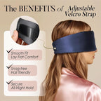 LULUSILK Reversible Mulberry Silk Sleep Mask for Women and Men, Adjustable Real Silk Eye Mask for Sleeping, Navy Blue and Black, Pack of 1