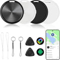 Android Tracker Tags 4 Pack Air Luggage Tracker Tags Compatible with Google Find Hub App (Android Only) Bluetooth Tracker Key Finder and Item Locator for Wallets, Backpack, Suitcases-Black