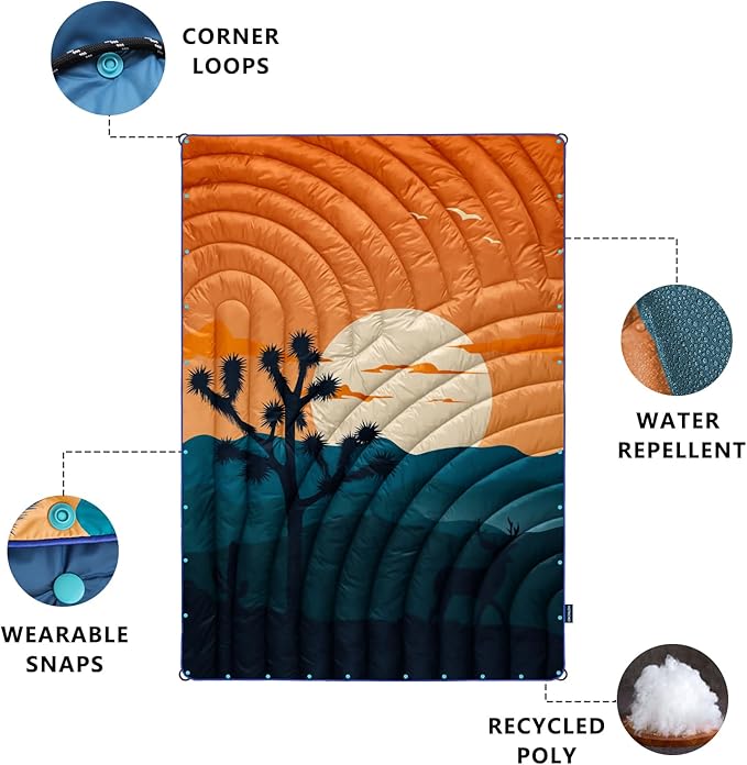 Camping Blanket,Lightweight Puffy Printed Camping Blanket Packable Outdoor Blanket for Camping,Traveling, Stadium, Hiking, Picnics