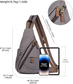 KL928 Canvas Sling Bag - Small Crossbody Backpack Shoulder Casual Daypack Rucksack for Men Women(Large Version)