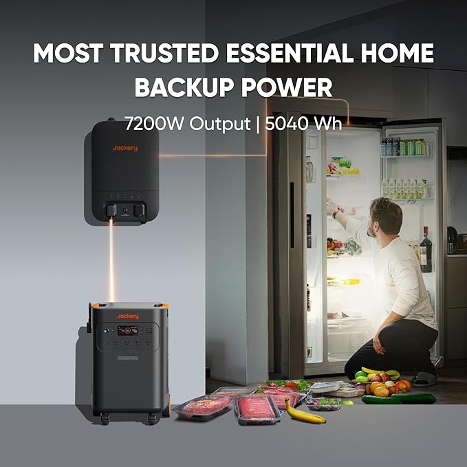 Jackery Solar Generator 5000 Plus Portable Power Station with Anderson Extension Cable, 5040Wh Power Station, 7200W AC Output Solar Generator for Essential Home Bakcup, Emergency Backup