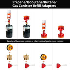 Camping Stove Burners Gas Refill Adapters EN417 Lindal Valve Canister Shifter Backpacking Stove Refill Adapter Valve Kit for Propane/Isobutane/Butane Gas Tank 3 PCS