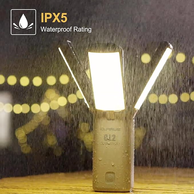 KLARUS CL2 Rechargeable Camping Lantern, 750LM 7 Light Modes Waterproof Foldable Tent Light with Power Supply for Emergency, Camping, Beach, Travel, Power Outages
