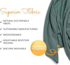 Happyluxe Escape Sleep Mask - Buttery Soft Airplane Eye Mask for Sleeping or Napping in Bed. Machine Washable. - Sage Green, Made in USA