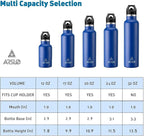 Stainless Steel Double Wall Water Bottles, Vacuum Insulated Bottle With Straw Lid, Insulated Water Bottle Keeps Water Cold for 24 Hours, Hot for 12 Hours, Hiking, Sports