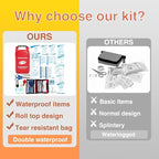 Waterproof First Aid Kit Roll Top Boat Emergency Kit with Waterproof Contents for Fishing Kayaking Boating Swimming Camping Rafting Beach Red