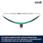 ENO DoubleNest Hammock - Lightweight, Portable, 1 to 2 Person Hammock - for Camping, Hiking, Backpacking, Travel, a Festival, or The Beach - Seaglass/Merlot/Denim