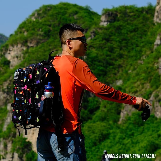 Military Tactical Backpack 45L Large Tactical Backpack for Men, Hiking Rucksack With Bottle Holder