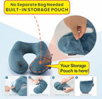 Inflatable Travel Neck Pillow for Airplane Sleeping Blow Up Neck Support Air Pillow Traveling on Plane Long Flights Washable