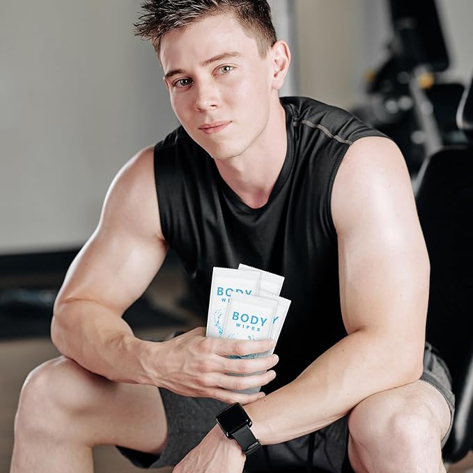 Treela 300 Pcs Bulk Deodorant Large Body Wipes Individually Wrapped Wet Wipes Travel Size for Adults Shower for Homeless Supplies Hygiene Personal Cleansing for Hiking Gym(7.09" X 9.84",White)