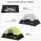 Camping Tent 2 Person, Waterproof Windproof Tent with Rainfly Easy Set up-Portable Dome Tents for Camping…