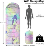 Sleeping Bags for Adults Youth Kids,3D Printing Camping Sleeping Bag for Girls Boys Lightweight Waterproof Cold/Warm Weather Sleeping Bag for 3 Seasons