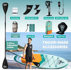 InnoExpo Inflatable Stand Up Paddle Boards with Premium Accessories, Wide Stable SUP Paddle Board Design, Non-Slip Comfort Deck for Youth & Adults