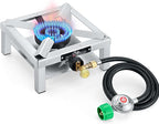 High-Pressure Portable Camp Stove with Stainless Steel Frame, 3 PSI Regulator and Hose. Perfect for Backyard Cookouts,Tailgating, and So Much More! [SS1200]