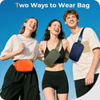 Belt Bag Zipper Fanny Pack Crossbody Bags for Women,Fashion Nylon Waist Packs, Water Repellent Two Way wear with Adjustable Strap Gifts for Teenage Girls Women Men(dark green)
