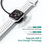 Upgraded Apple Watch Charger, Magnetic Fast Charger, USB C Charger Block Plug Adapter with 6FT iWatch Portable Wireless Fast Charging Cable Cord for iWatch Series Ultra/9/8/7/6/SE/SE2/5/4/3 Black