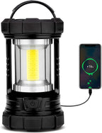 Camping Lantern 3000LM, LED Lanterns for Power Outages with 4400mAh Phone Charger, Impact-Resistant Rechargeable Lantern, 5 Light Modes Waterproof Lantern for Hurricane Emergency(Black)