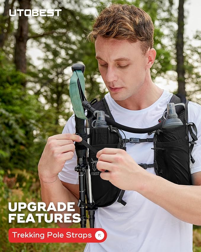 UTOBEST Upgrade Running Hydration Vest 10L, Running Backpack for Women Men Multi-Functional Storage, Adjustable Water Vest for Trail Marathon Race Jogging Cycling