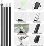 KOMCLUB Tarp Poles Telescoping Tent Poles Replacement Canopy Adjustable Aluminum Rods Camping Accessories Heavy Duty Pole Thicker Lightweight for Hiking Awning Backpacking+Tent Stakes+Reflective Ropes