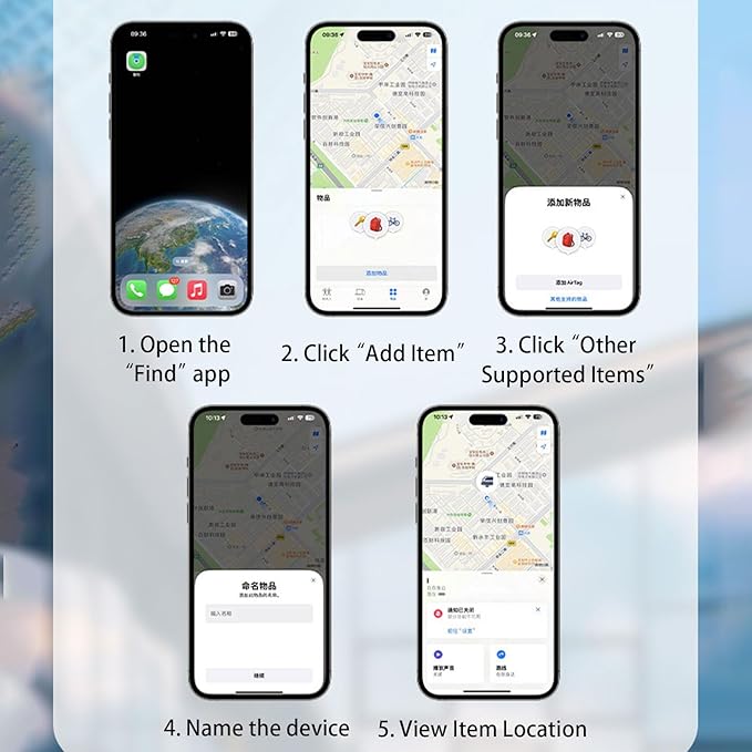 GPS Tracker for Vehicles No Subscription, Hidden Tracker Device for Vehicles, Mini Car Tracker Tag Work with Find My (iOS Only), Tracking Device for Kids, Key, Pet (4)