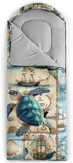 Sleeping Bags for Adults and Kids，3D Printing Camping Sleeping Bag for Girls Boys Lightweight Waterproof Cold/Warm 3-Season，Outdoor Travel with Compression Bags