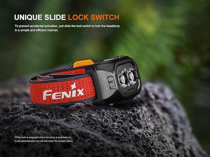 Fenix HL18R-T V2.0 800 Lumen Trail Running Headlamp, USB-C Rechargeable, White and Warm White Lights, Red Lights, Compatible with 3X AAA Batteries, (Black)
