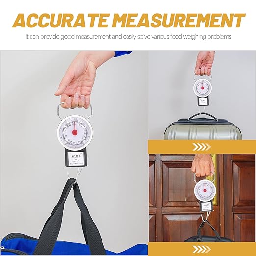 LIFKOME Portable Hanging Scale with Hook 20kg Capacity Manual Luggage Weight Scale for Travel and Fishing with Large Handle and LCD Display