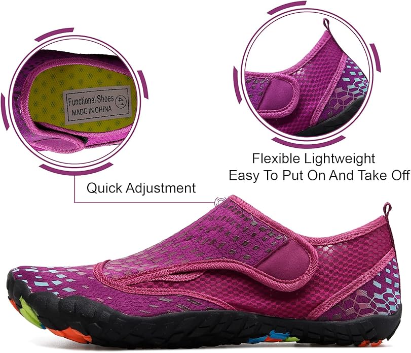 L-RUN Barefoot Water Shoes Women Mens Aqua Sock Athletic Hiking Water Sports Shoes for Swim Beach Pool Sand Diving Walking