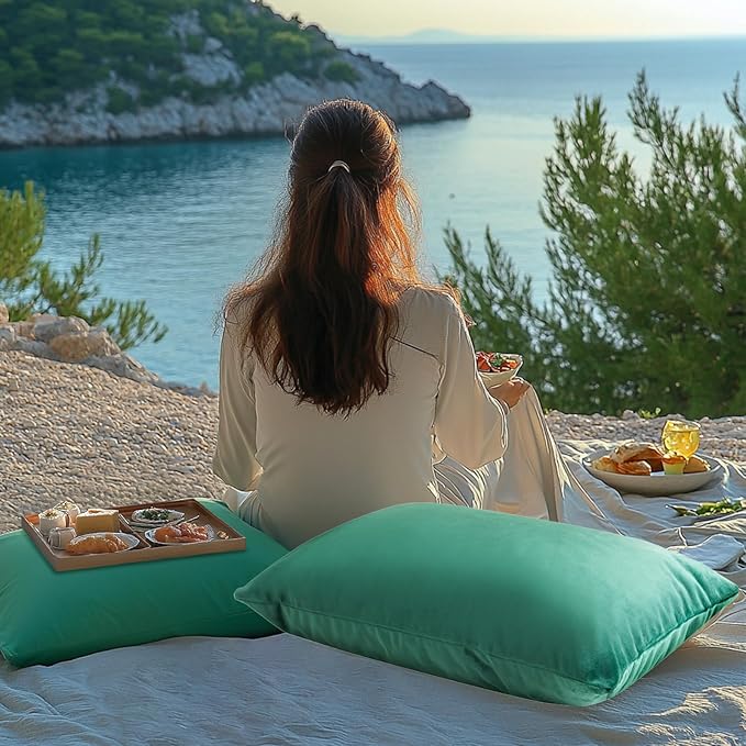 Small Gel Memory Foam Camping Pillow Travel - Contoured Support -Compressible Pillow Ideal for Backpacking, Camping, Travel, Car, Airplane,Office Nap