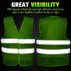 JaGely High Visibility Safety Vest Bulk Reflective Mesh Security Vest for Men Women Work Cycling Runner Neon
