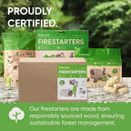 Inflame Fire Starters 400 pcs Fire Starters for Campfires, Grill, BBQ, Fireplace, Woodstove - Charcoal Starter - Waterproof, Weather-Resistant - Natural Wood Fireplace Starters