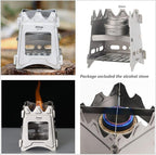 Ultralight Titanium Wood Burning Stove Outdoor Camping Multi-Fuels Alcohol Stove BBQ Stove WS009ST-Ti (Multifunctional Wood Burning Stove)
